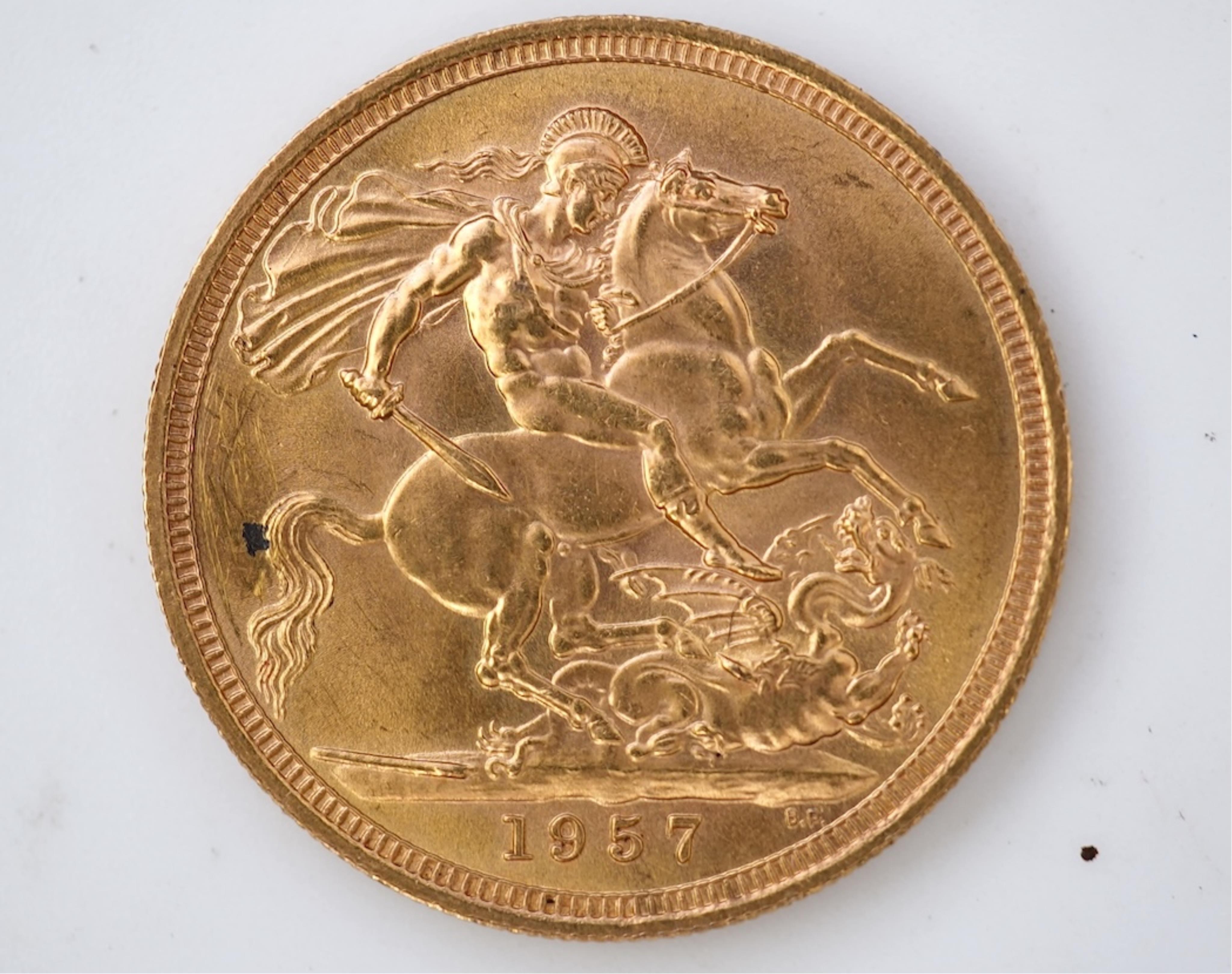 An Elizabeth II sovereign coin